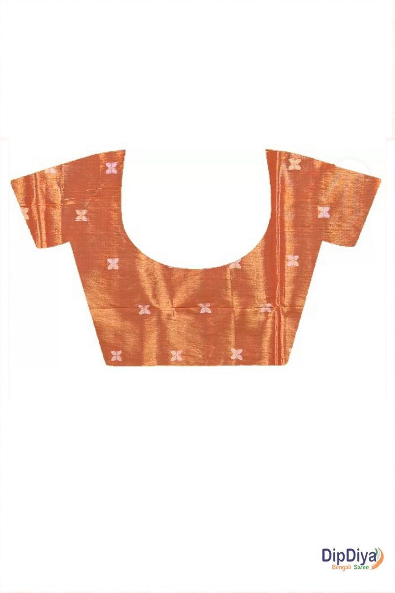 Orange Cotton Silk Parashar Tissue Jamdani Saree (294)